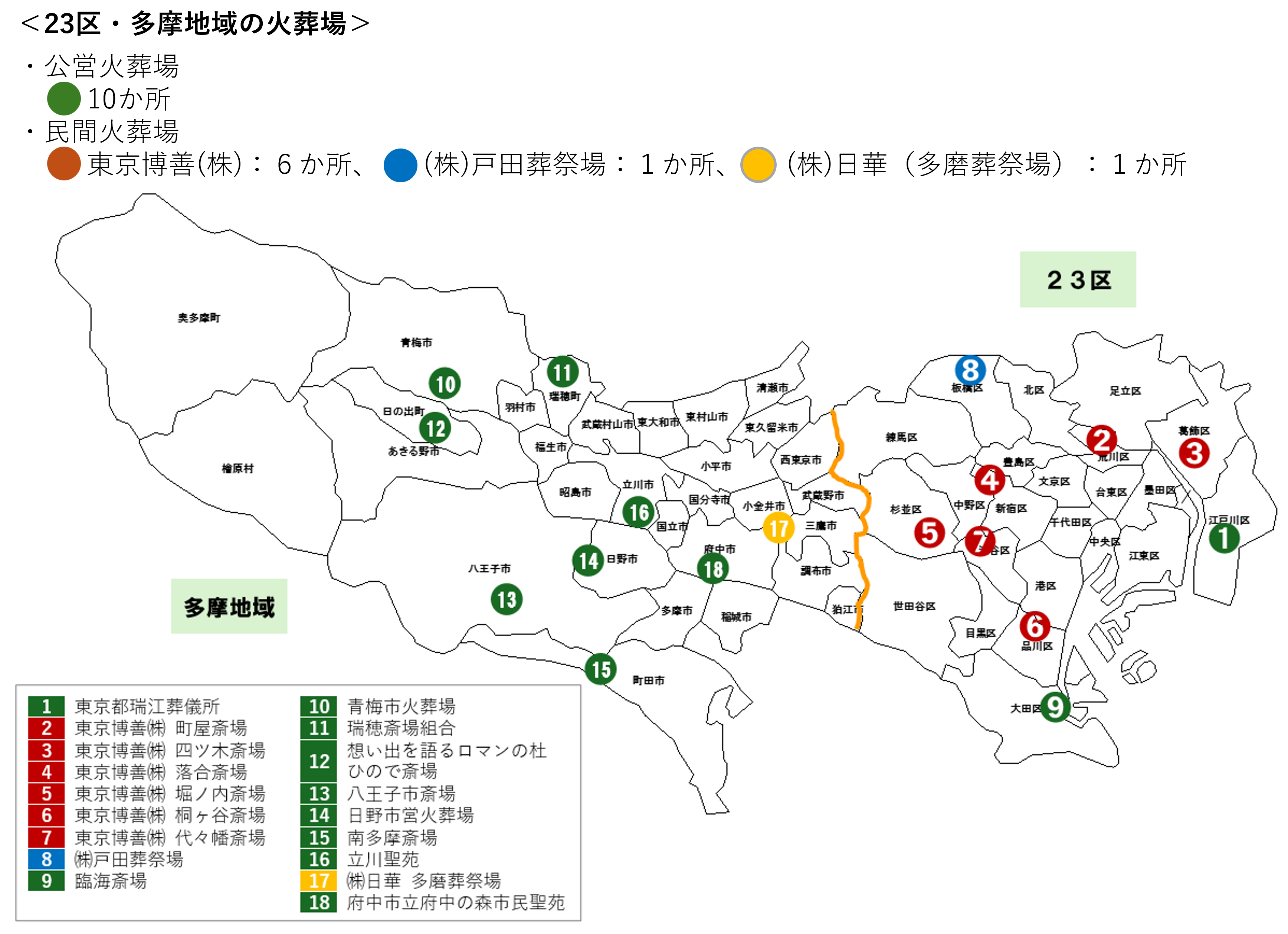 23区・多摩地域の火葬場